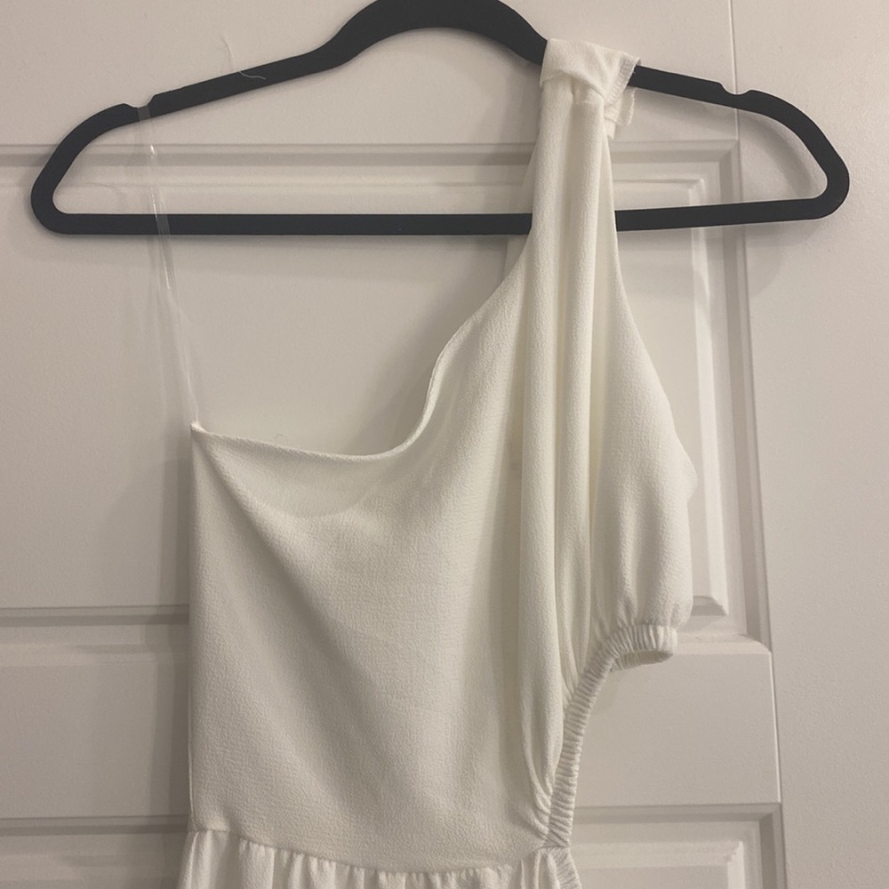 White one shoulder, cut out, midi dress. Never worn